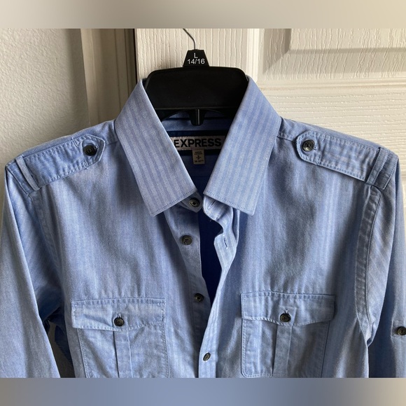 Men’s Express blue long sleeve button down size Small. - Picture 3 of 4